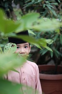 Portrait of boy in park