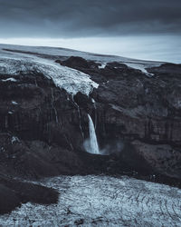 Scenic view of waterfall