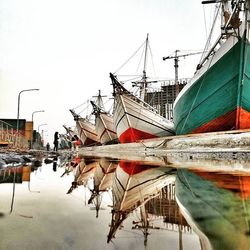 View of boats in water