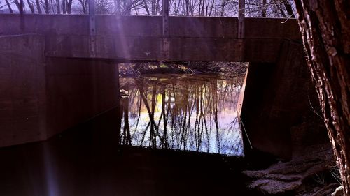 Reflection of building in water