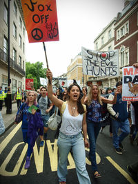 People on street in city