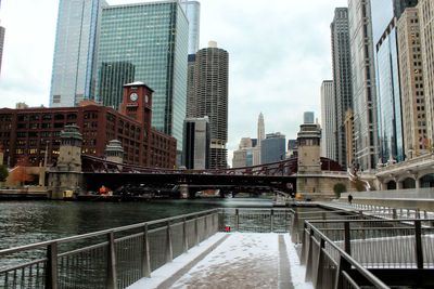 View of skyscrapers in city