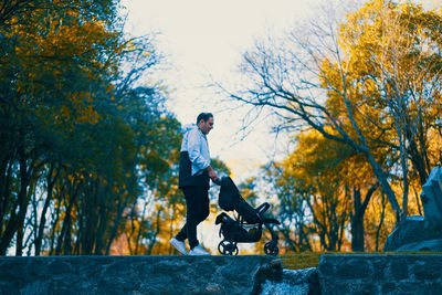 Father carrying his baby