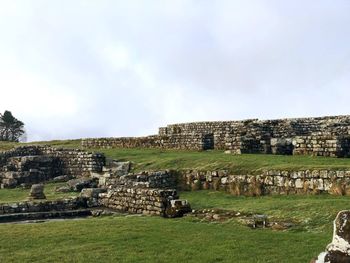 Old ruin building against cloudy sky