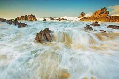 View of rocks on beach