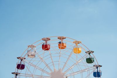 Low angle view of ferris wheel against clear sky