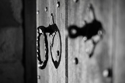 Close-up of rusty metal door