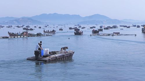 Boats in sea