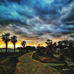 Scenic view of dramatic sky during sunset