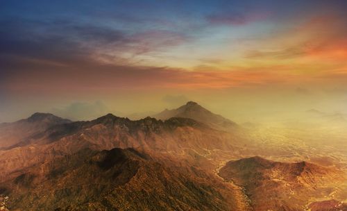 Scenic view of mountains against sky