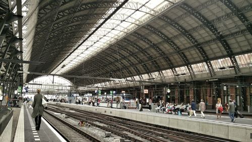 Train on railroad station platform