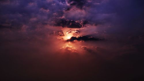 Low angle view of sky during sunset