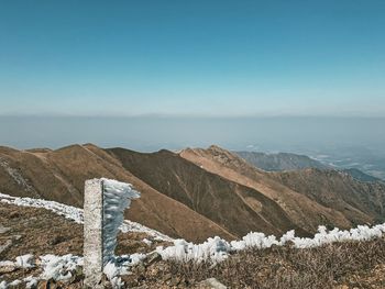 Scenic view of mountains against sky