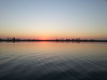 Scenic view of sea at sunset