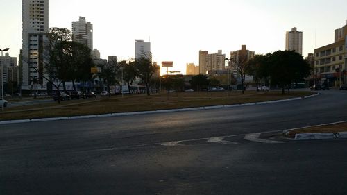 City skyline at dusk