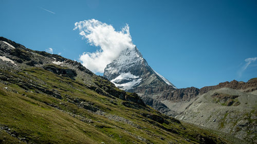 Swiss alps matterhorn. landscape in the mountains. 