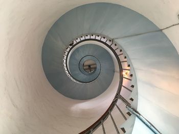 Directly below shot of spiral staircase