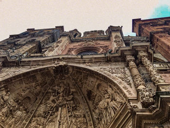 Low angle view of statue against clear sky