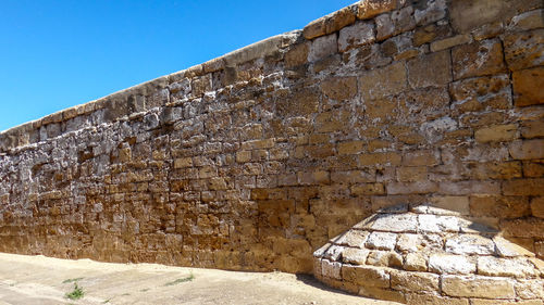 View of historic stone wall