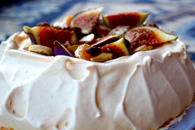 Close-up of dessert served in plate