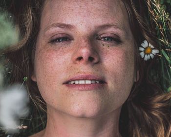 Close-up portrait of a beautiful young woman