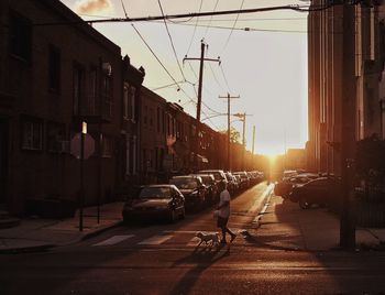 Sun shining through car on street