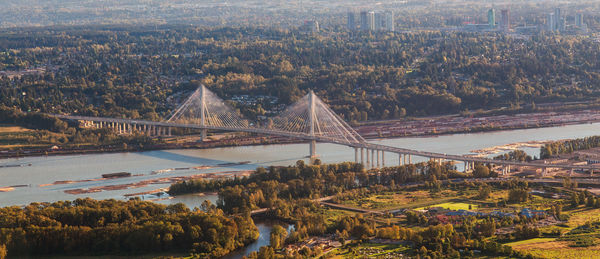 High angle view of bridge over river