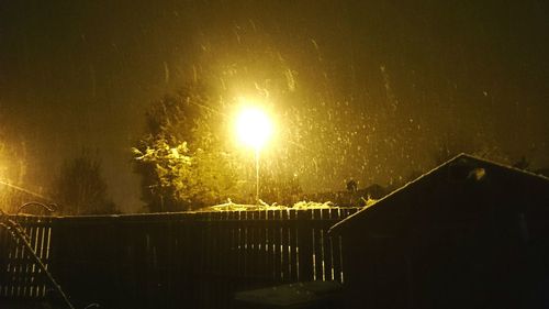 Close-up of illuminated street light