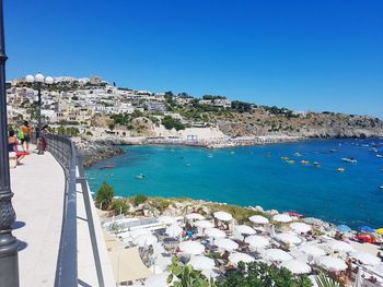 High angle view of town on beach