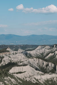 Aerial view of landscape against cloudy sky