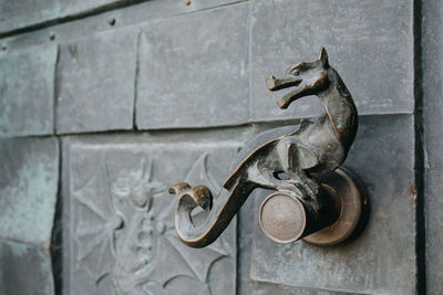 Close-up of wooden door