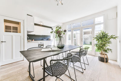 Potted plants on table at home