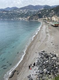 High angle view of beach