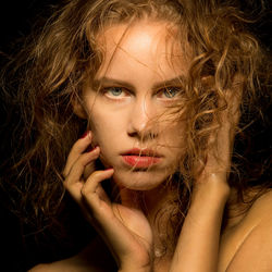 Close-up portrait of a beautiful young woman
