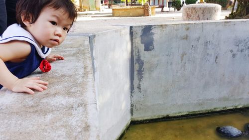 Boy playing in water