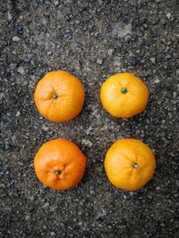 High angle view of orange on ground