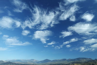 Low angle view of blue sky