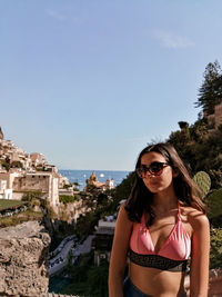 Portrait of young woman in positano, amalfi coast