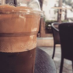 Close-up of drink on table