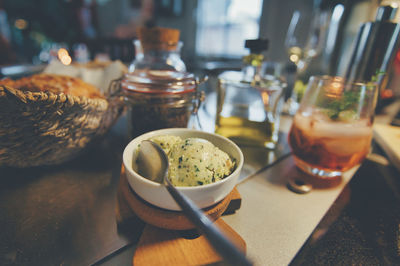 Close-up of drink on table