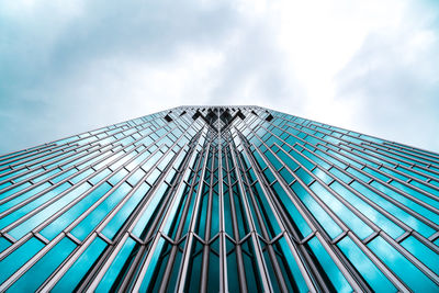 Low angle view of modern building against sky