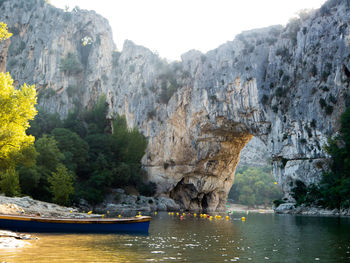 Scenic view of lake and mountains