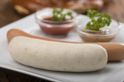 Close-up of food on table