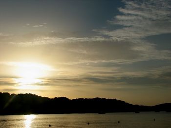 Scenic view of mountains at sunset