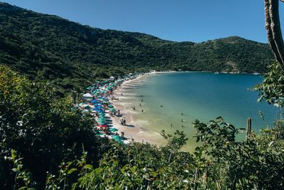 High angle view of beach against sky