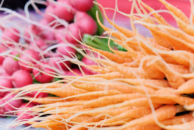 Close-up of bunches of vegetables