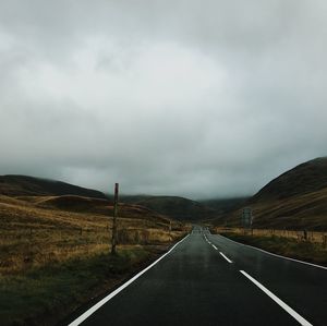 Road on landscape against sky