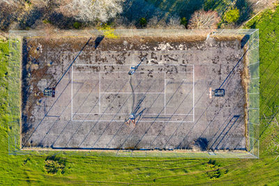 Aerial view of playing field 