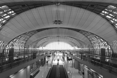 Low angle view of escalator