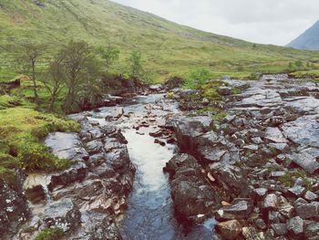 River flowing through rocks